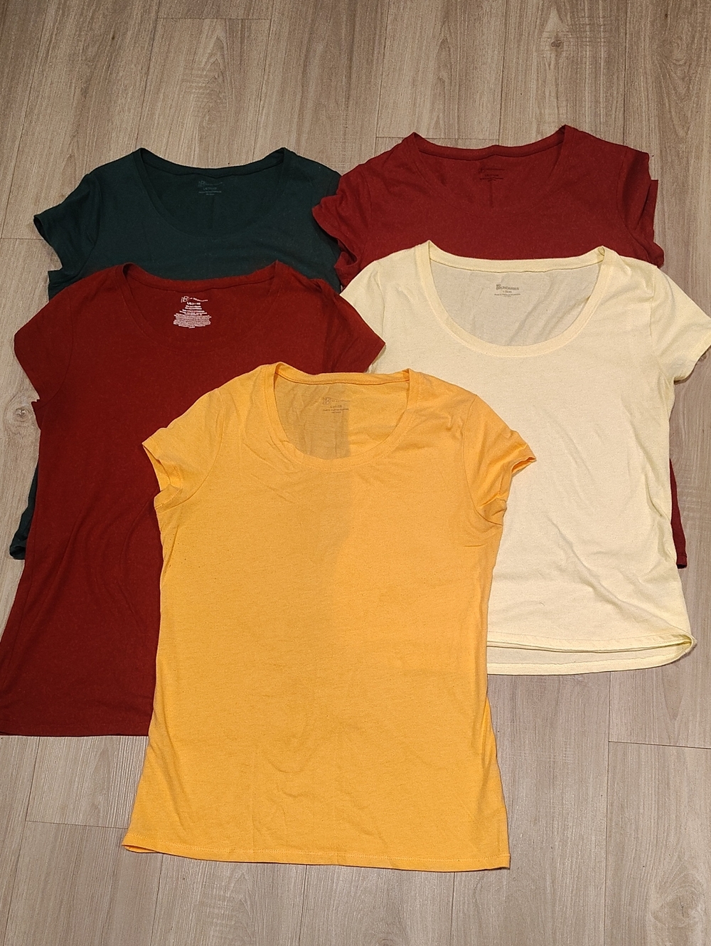 Women’s Short Sleeve Scoop Neck Tee - Yellow, Cream, Burgundy, Rust, Green
